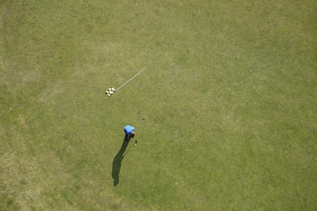 closeup golf swing practice