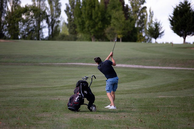 golf training on modern course